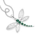 9ct-White-Gold-Created-Emerald-Diamond-Pendant Sale