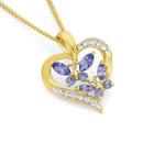 9ct-Gold-Tanzanite-Diamond-Butterfly-Pendant Sale