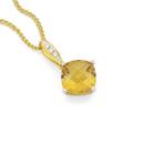 9ct-Gold-Citrine-Diamond-Pendant Sale