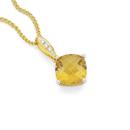 9ct-Gold-Citrine-Diamond-Pendant Sale