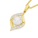9ct-Gold-Cultured-Fresh-Water-Pearl-Diamond-Crossover-Pendant Sale