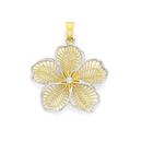 9ct-Gold-Two-Tone-Flower-Pendant Sale