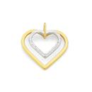 9ct-Gold-Two-Tone-Double-Open-Heart-Pendant Sale
