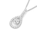 Silver-Pear-Cubic-Zirconia-In-Loop-Pendant Sale