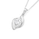 Silver-CZ-Leaf-Design-Pendant Sale