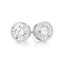 Silver-8mm-CZ-Bezel-Stud-Earrings Sale