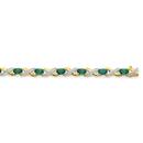 9ct-Gold-Created-Emerald-Diamond-Bracelet Sale