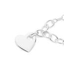 Silver-19cm-Cable-Heart-Charm-Bracelet Sale