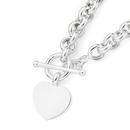 Silver-195cm-Belcher-Fob-Heart-Bracelet Sale