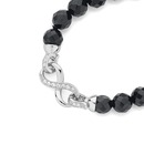 Silver-Onyx-CZ-Infinity-Bracelet Sale