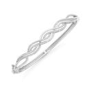 Silver-Plain-CZ-Twist-Bangle Sale