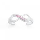 Silver-Pink-CZ-Infinity-Toe-Ring Sale