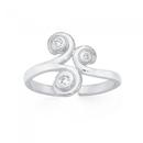 Silver-Cubic-Zirconia-Swirl-Toe-Ring Sale