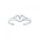 Silver-CZ-Heart-Toe-Ring Sale