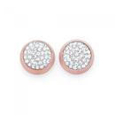 Stainless-Steel-Rose-Plate-Round-Crystal-Stud-Earrings Sale