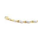 9ct-Gold-on-Silver-Two-Tone-19cm-Diamond-Cut-Wave-Bracelet Sale