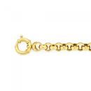 9ct-Gold-on-Silver-Hollow-20cm-Belcher-Bracelet-with-Bolt-Ring Sale