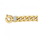 9ct-Gold-on-Silver-19cm-Diamond-Set-Curb-Bracelet Sale