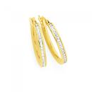 9ct-Gold-on-Silver-Cubic-Zirconia-14mm-Hoop-Earrings Sale