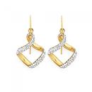 9ct-Gold-on-Silver-Crystal-Twirl-Drop-Earrings Sale
