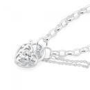 Silver-Cubic-Zirconia-Scroll-Padlock-Bracelet Sale