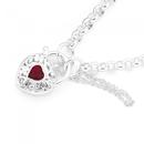 Silver-Belcher-Garnet-Heart-Padlock-Bracelet Sale