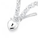 Silver-19cm-Puff-Padlock-Bracelet Sale