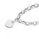 Sterling-Silver-19cm-Bracelet-with-Heart-Disc Sale