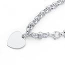 Sterling-Silver-19cm-Belcher-with-Heart-Charm-Bracelet Sale