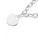 Silver-Heart-Charm-Cable-Bracelet Sale