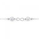 Silver-2-Heart-Figure-8-Link-Bracelet Sale