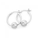 Silver-Diamond-Cut-Ball-Hoop-Earrings Sale