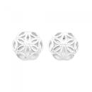 Silver-Flower-Cut-out-Round-Stud-Earrings Sale