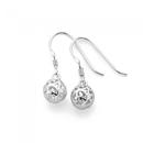 Silver-Scroll-Ball-Hook-Earrings Sale