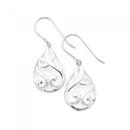 Silver-Scroll-Pear-Shape-Drop-Earrings Sale