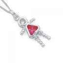 Sterling-Silver-Pink-Cubic-Zirconia-Girl-Charm Sale