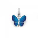 Silver-Blue-Enamel-Butterfly-Charm Sale