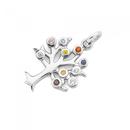 Silver-Multi-Colour-Cubic-Zirconia-Tree-Of-Life-Charm Sale