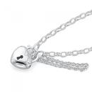 Silver-145cm-Belcher-Padlock-Bracelet Sale