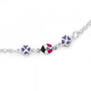 Silver-Lavender-Pink-Enamel-Ladybird-Bracelet Sale