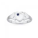 Sterling-Silver-Blue-Cubic-Zirconia-Heart-Signet-Ring Sale