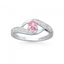 Sterling-Silver-Tween-Pink-Cubic-Zirconia-Oval-Ring Sale