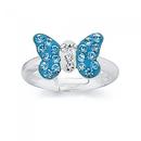 Silver-Blue-Crystal-Childs-Butterfly-Ring Sale