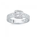 Sterling-Silver-Tween-Cubic-Zirconia-Buckle-Ring Sale