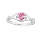 Sterling-Silver-Tween-Pink-Cubic-Zirconia-Heart-Ring Sale