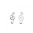 Silver-Treble-Clef-Stud-Earrings Sale