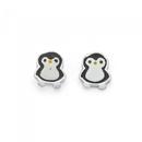 Silver-Enamel-Penguin-Earrings Sale