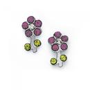 Silver-Pink-Crystal-Flower-Studs Sale