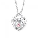 Sterling-Silver-Pink-Cubic-Zirconia-Heart-Pendant Sale