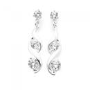 Silver-Three-Cubic-Zirconia-Twist-Drop-Earrings Sale